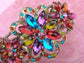 Rainbow Colorful Jewel Gem Flower Star Bracelet Bangle Cuff