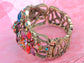 Rainbow Colorful Jewel Gem Flower Star Bracelet Bangle Cuff