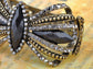 Vintage Glam Encrusted Ribbon Bow Loop Cuff Bangle Bracelet