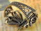 Vintage Glam Encrusted Ribbon Bow Loop Cuff Bangle Bracelet