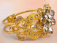 Statement Topaz Flower Bangle Bracelet Cuff