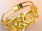 Statement Topaz Flower Bangle Bracelet Cuff