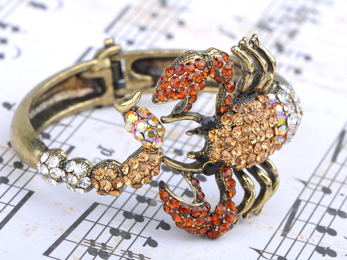 Scorpion Wrap Bangle Bracelet Topaz Colored Scorpio