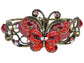 Brass Antique Ruby Red Big Diamond Shape Filigree Bangle Cuff Bracelet