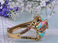Multicolored Pastel Spring Frog Bangle Bracelet