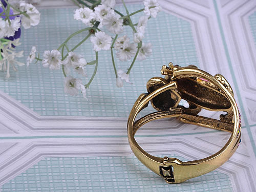 Multicolored Pastel Spring Frog Bangle Bracelet