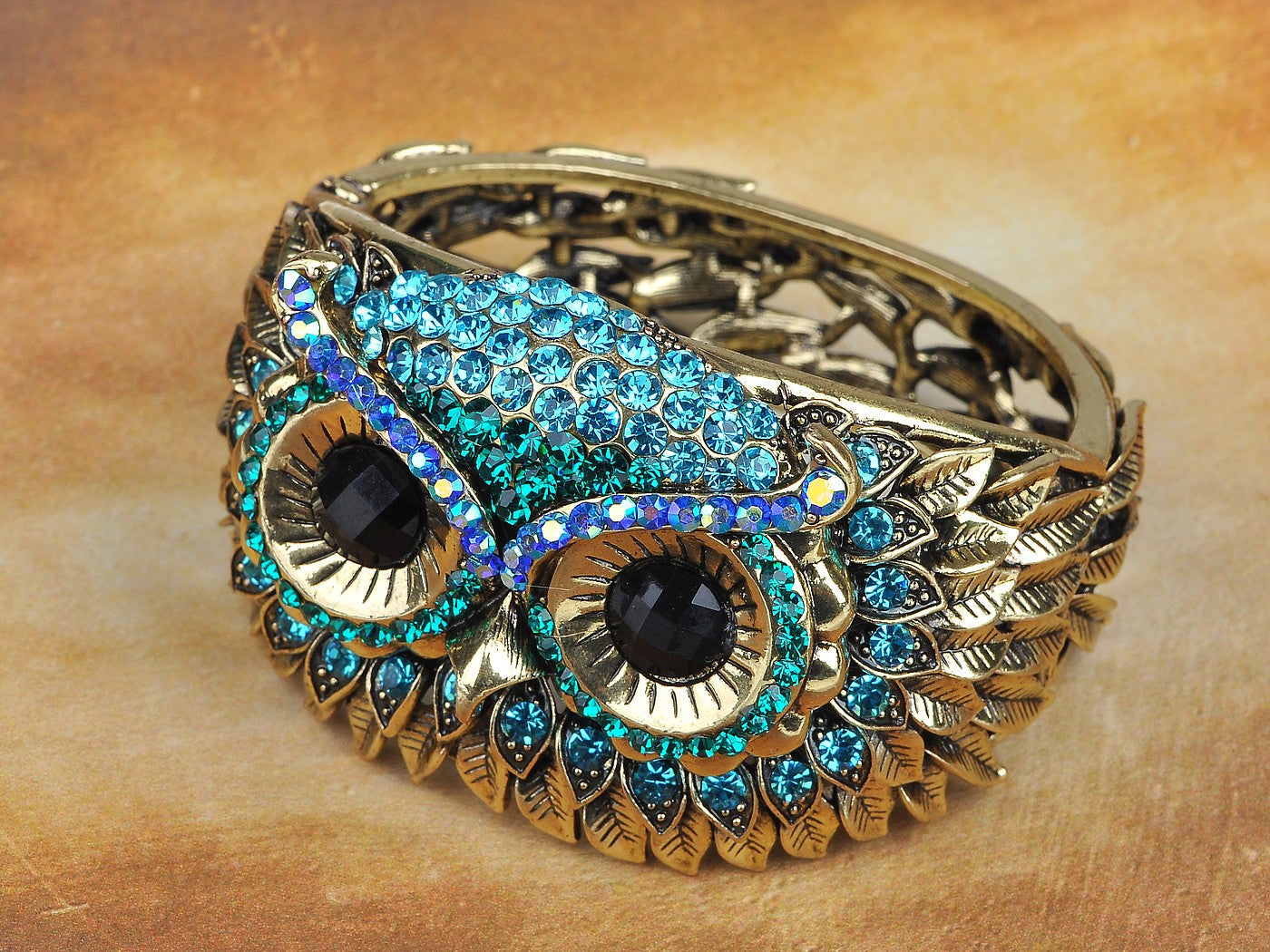 Antique Owl Bird Cuff Bangle Bracelet