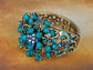 Fun Turquoise Bead Flower Design Bracelet Bangle