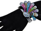 Colorful Multicolored Ab Teardrop Pave Peacock Bird Bracelet Cuff