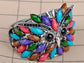 Old Owl Bird Face Colorful Bead Bracelet Bangle