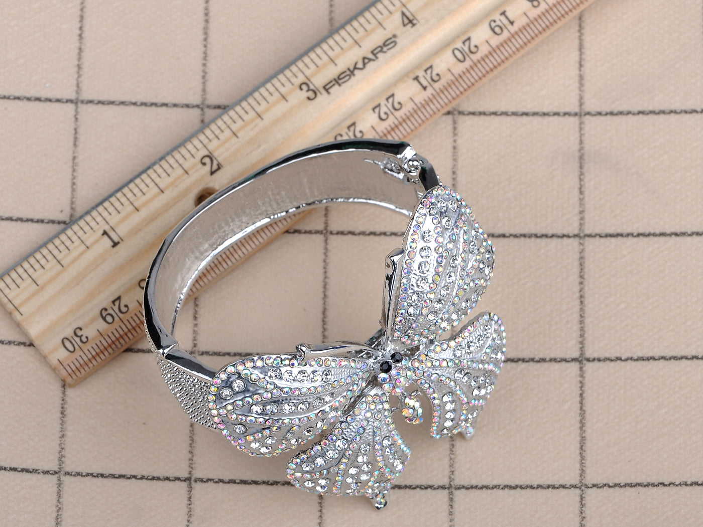 Iridescent Big Butterfly Bangle Bracelet