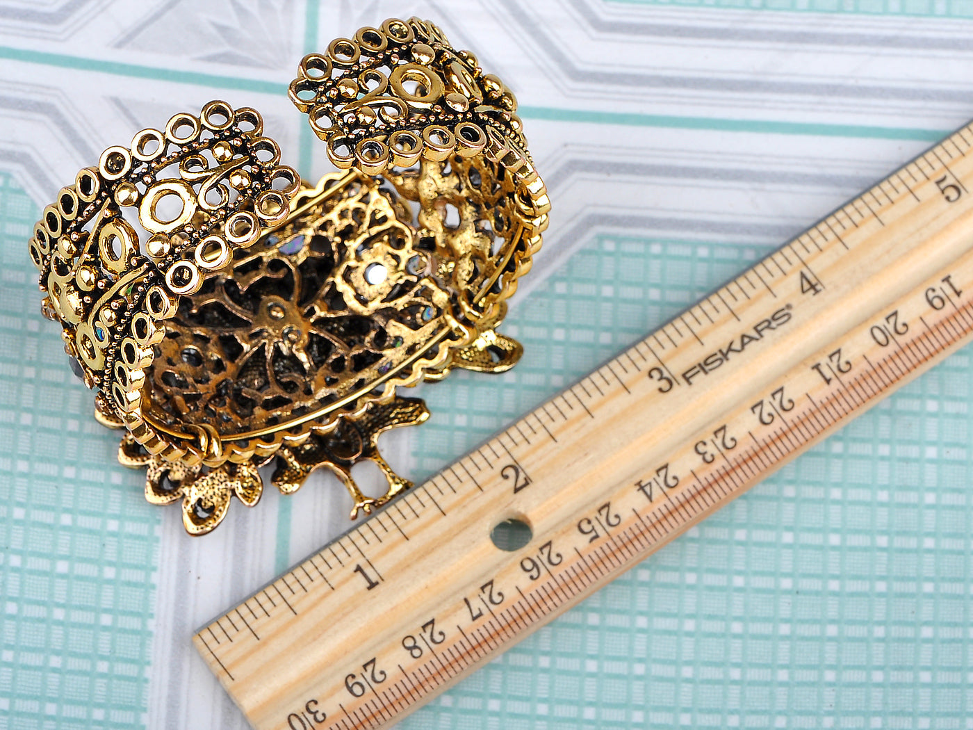 Exotic Multicolor Peacock Bird Bangle Bracelet Cuff