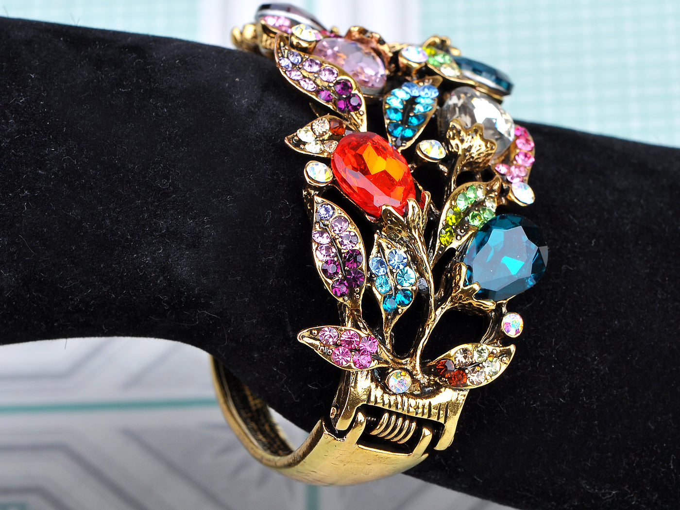 Captivating Colorful Floral Flower Bracelet Bangle Cuff