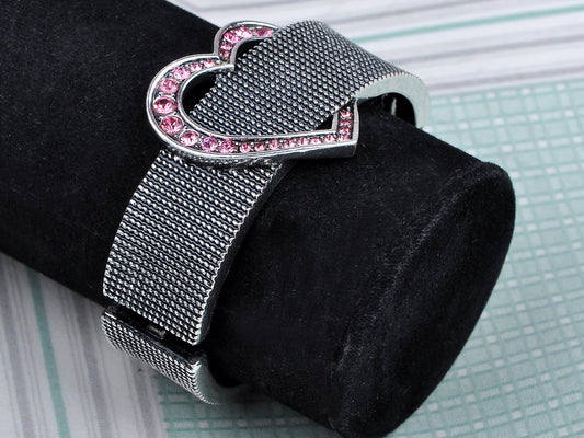 Dark Pink Heart Belt Buckle Bracelet