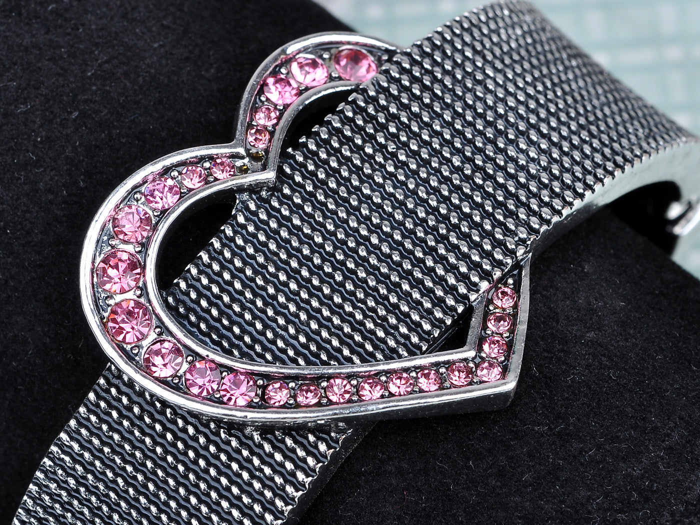 Dark Pink Heart Belt Buckle Bracelet