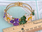 Multicolor Abstract Butterfly Insect Flower Garden Bangle Cuff Bracelet
