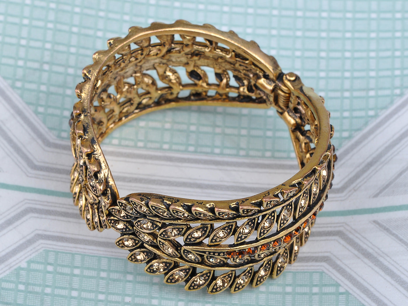 Feather Leaf Design Bracelet Bangle Cuff