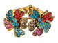 Multicolor Abstract Butterfly Insect Flower Garden Bangle Cuff Bracelet