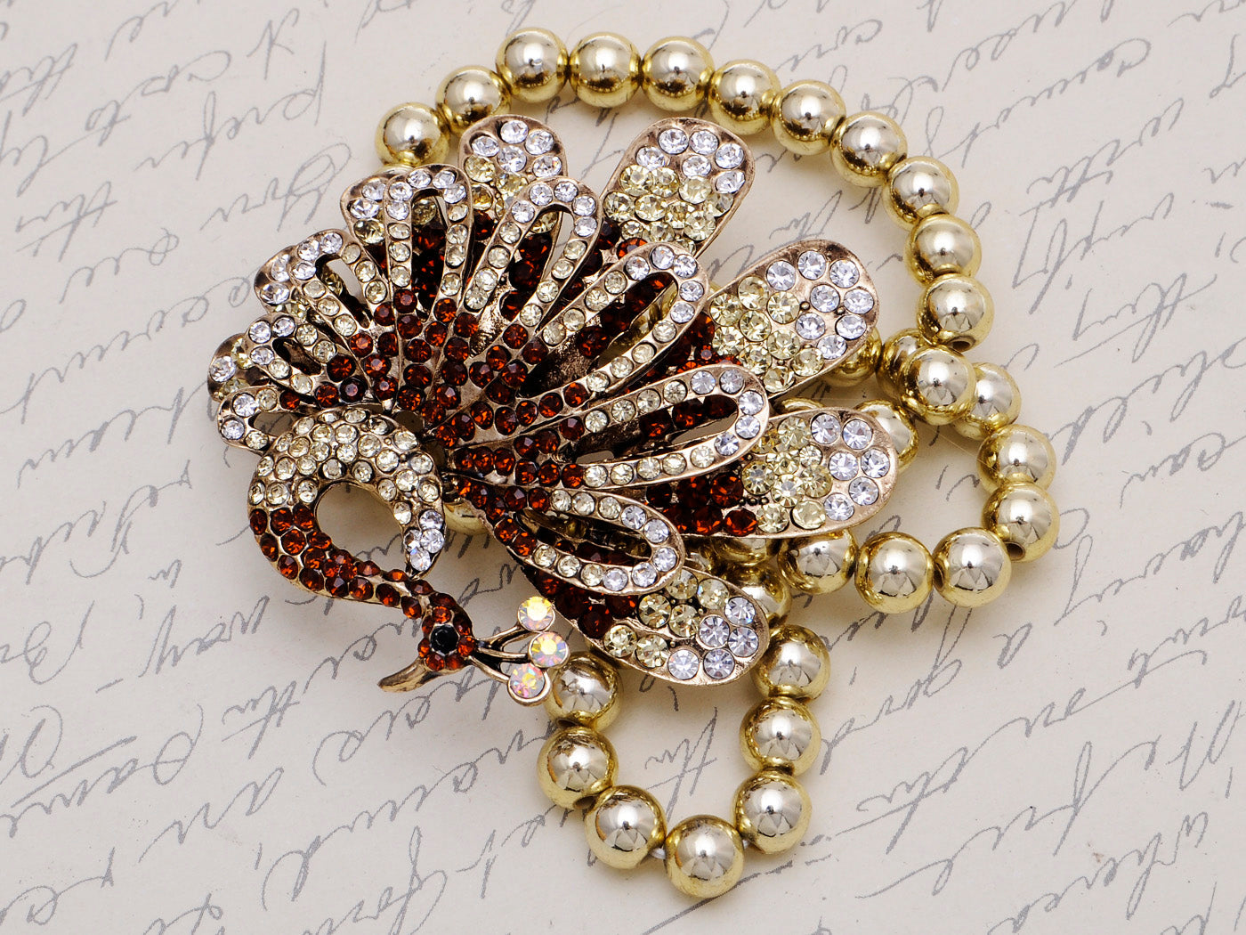 Exotic Multicolor Peacock Bird Bangle Bracelet Cuff