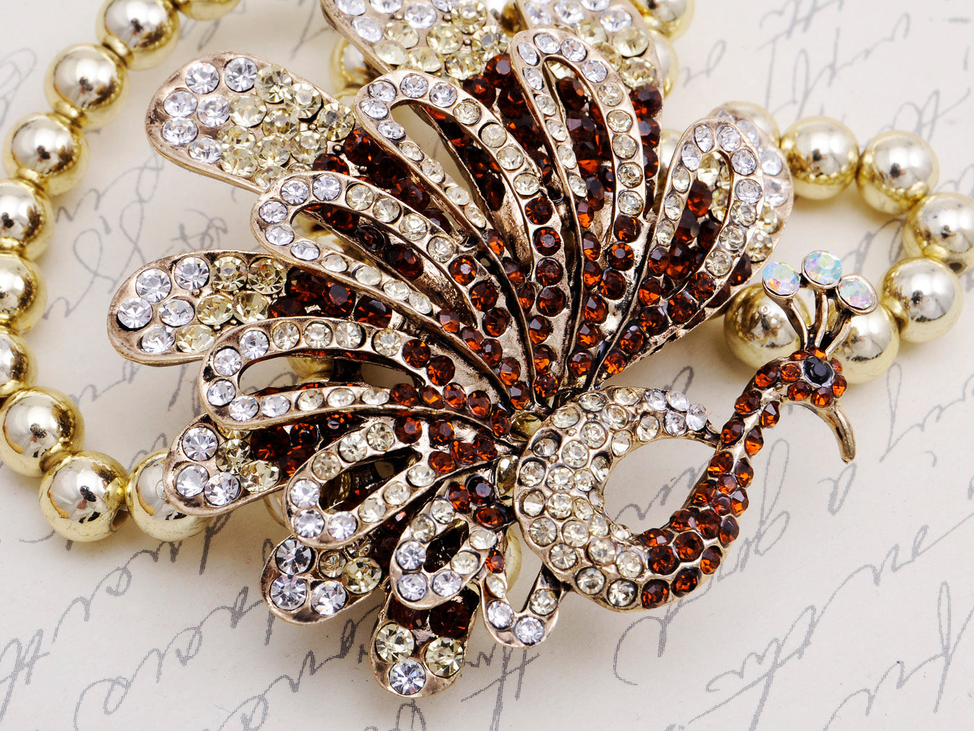 Exotic Multicolor Peacock Bird Bangle Bracelet Cuff