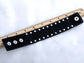 Black Leather Multi Strand Studded Beads Snap On Arm Cuff Bracelet