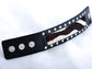 Black Leather Multi Strand Studded Beads Snap On Arm Cuff Bracelet