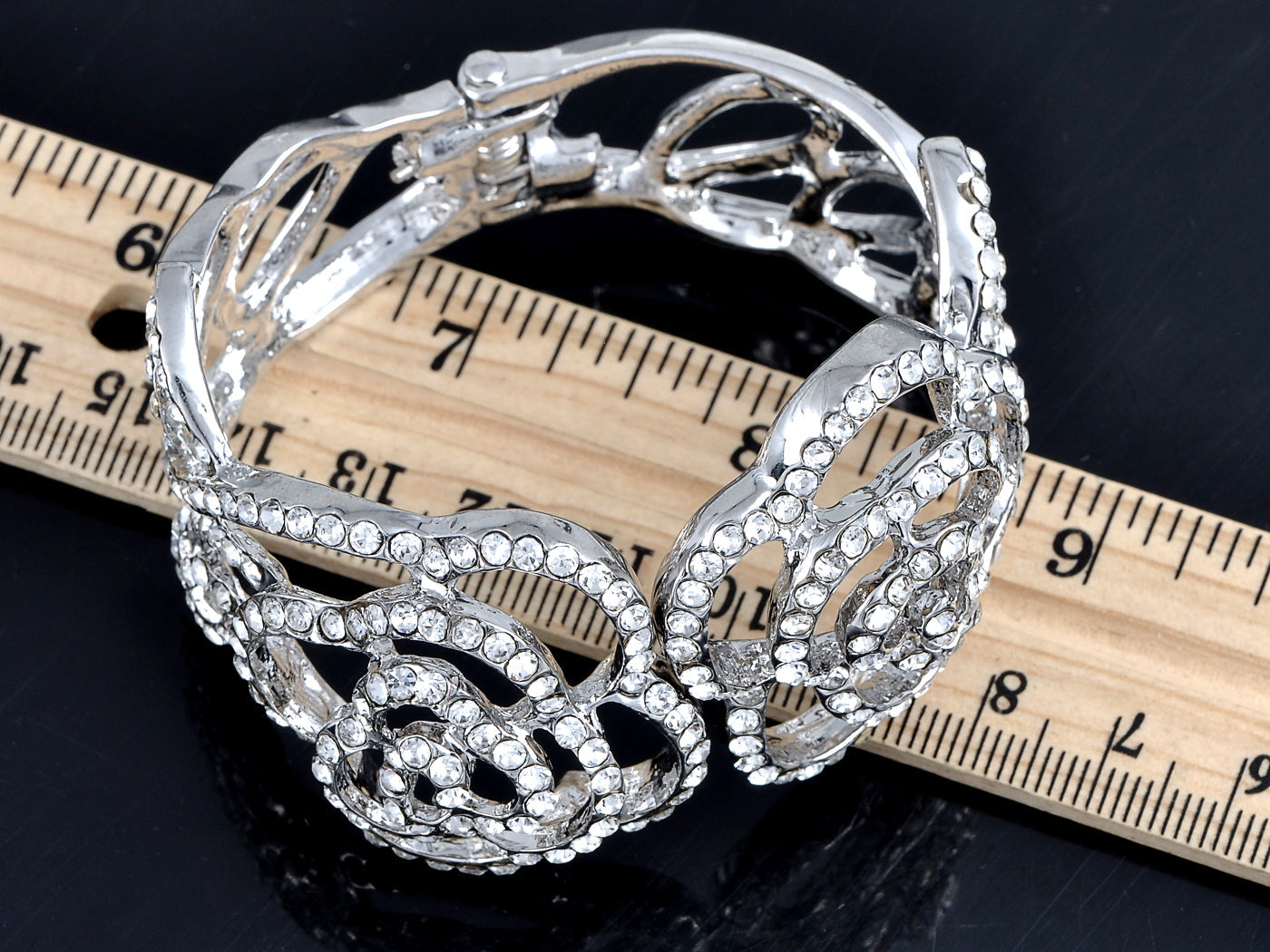 Beauty & Beast Rose Filigree Outline Cuff Bracelet