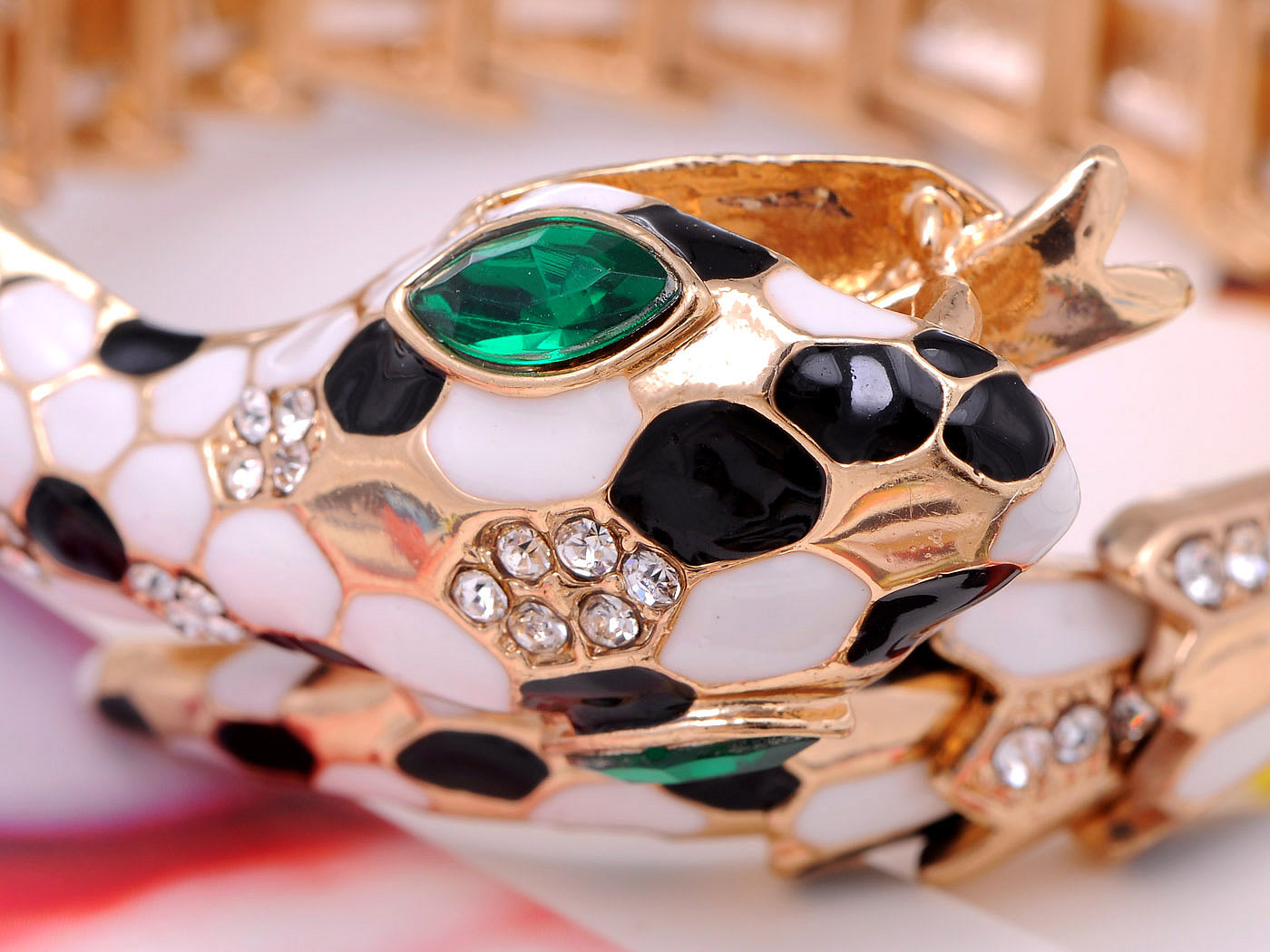 Egyptian Style D Coiling Snake Bangle With Accenting