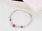 Dainty Rose Pink Heart Shaped Princess Chain Link Bracelet