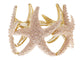 Gold Textured Starfish Stretch Bangle Cuff Statement Bracelet