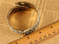 Antique Intricate Carved Feather Leaf Bangle Cuff Bracelet