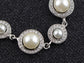 Silver Fresh Water Pearl Encrusted Link Bracelet