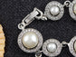 Silver Fresh Water Pearl Encrusted Link Bracelet