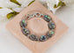 Alilang Natural Abalone Shell Bracelet Exquisite Retro Geometric Shape Silvery Tone Link Bracelet