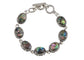 Alilang Natural Abalone Shell Bracelet Exquisite Retro Geometric Shape Silvery Tone Link Bracelet