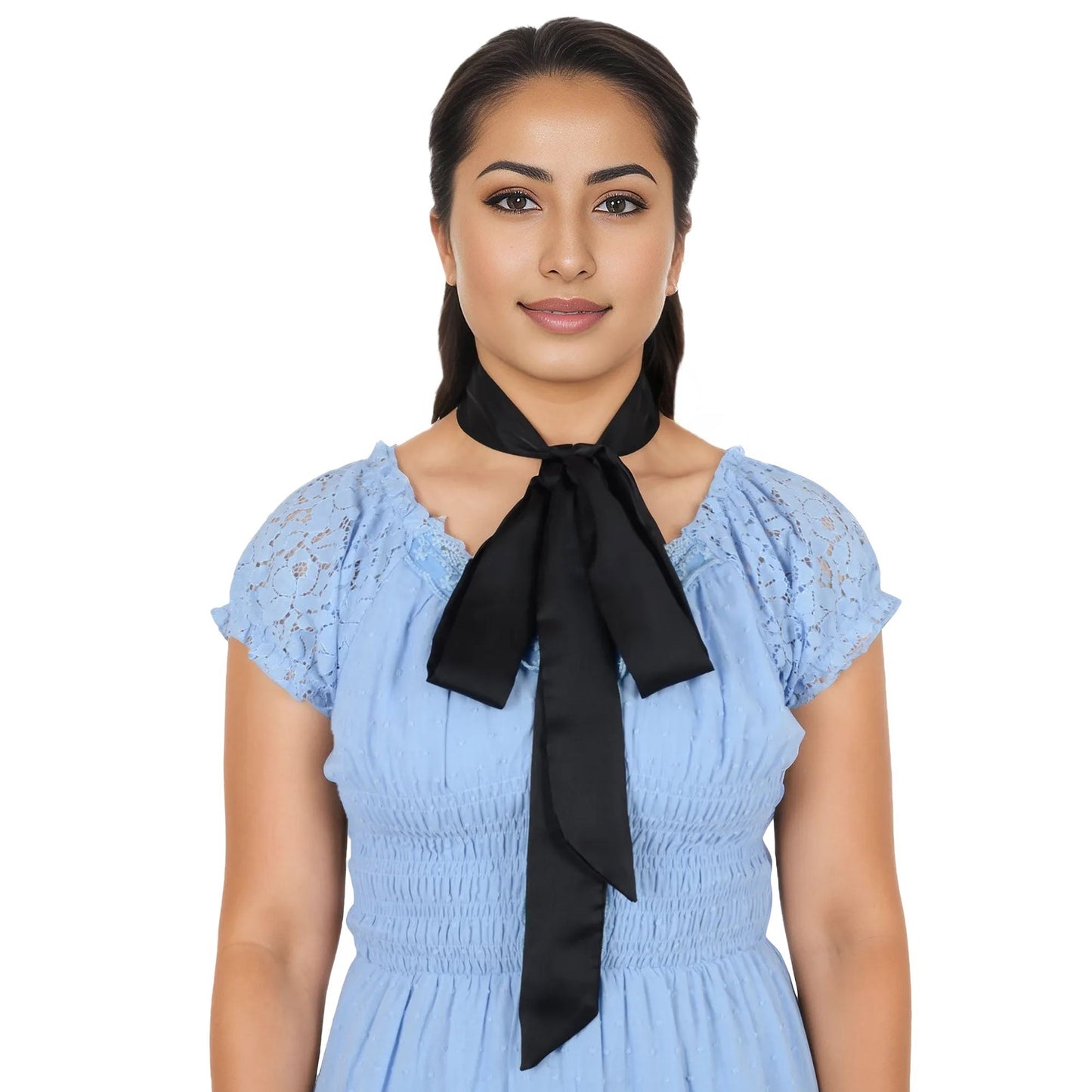 Solid Color Ribbon Scarf Long Neckerchief Satin Belt Necktie Headscarf Narrow Scarf