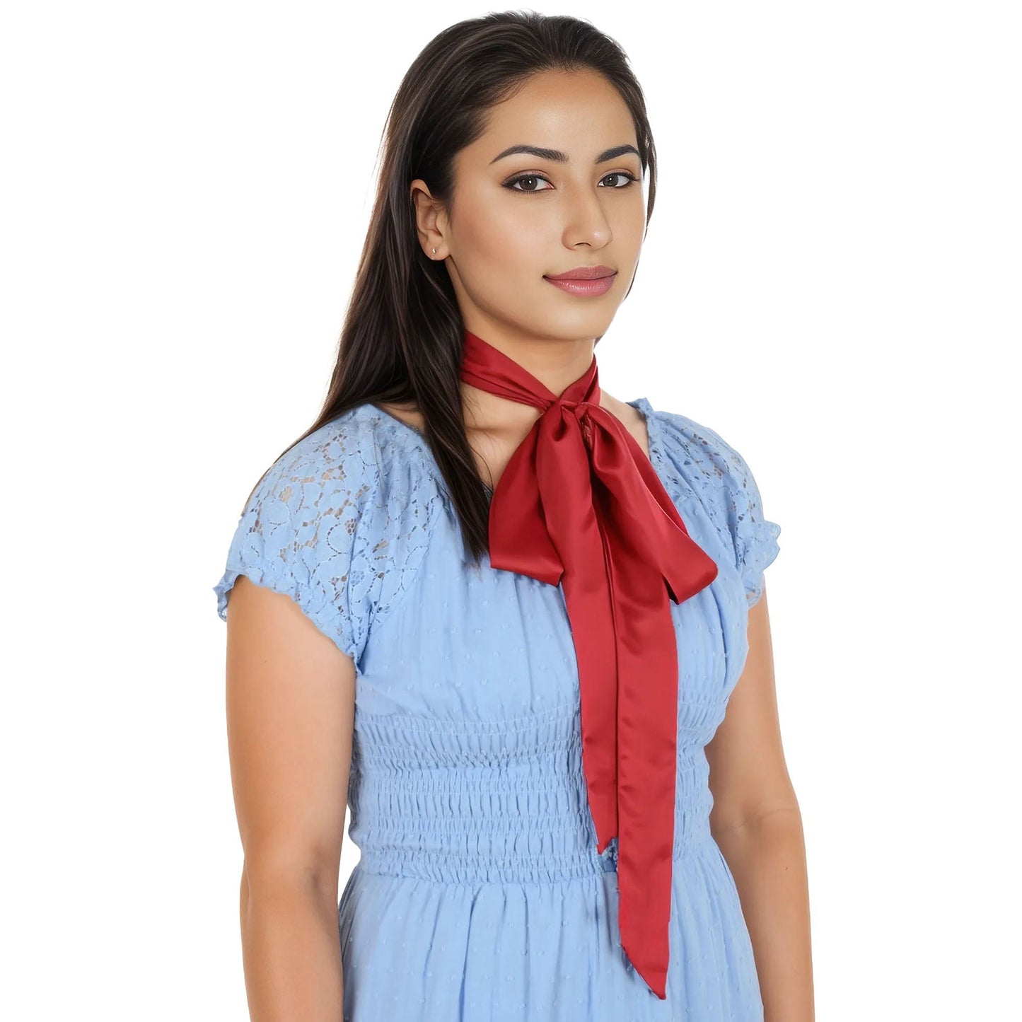 Solid Color Ribbon Scarf Long Neckerchief Satin Belt Necktie Headscarf Narrow Scarf