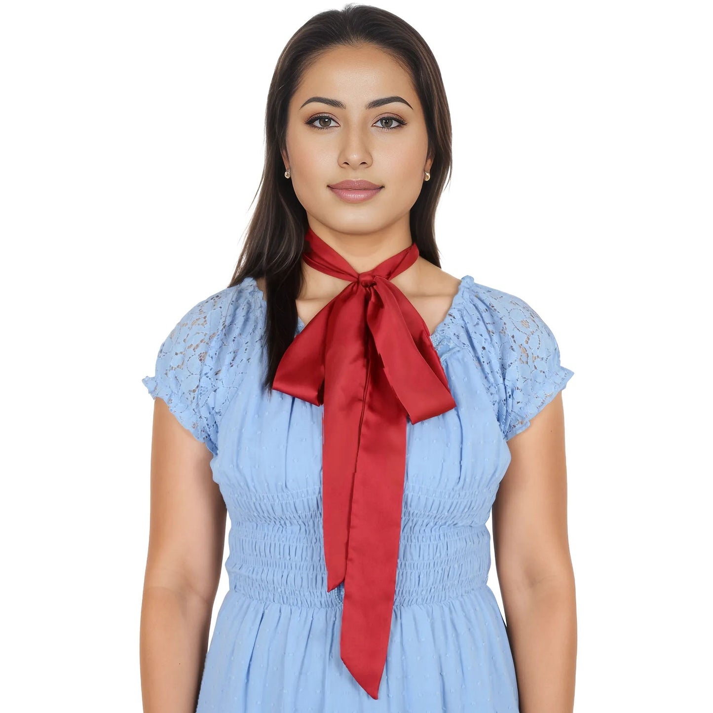 Solid Color Ribbon Scarf Long Neckerchief Satin Belt Necktie Headscarf Narrow Scarf