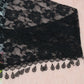 Sheer Floral Lace Triangle Mantilla Scarf Lightweight Tassel Shawl Wrap Head Scarf