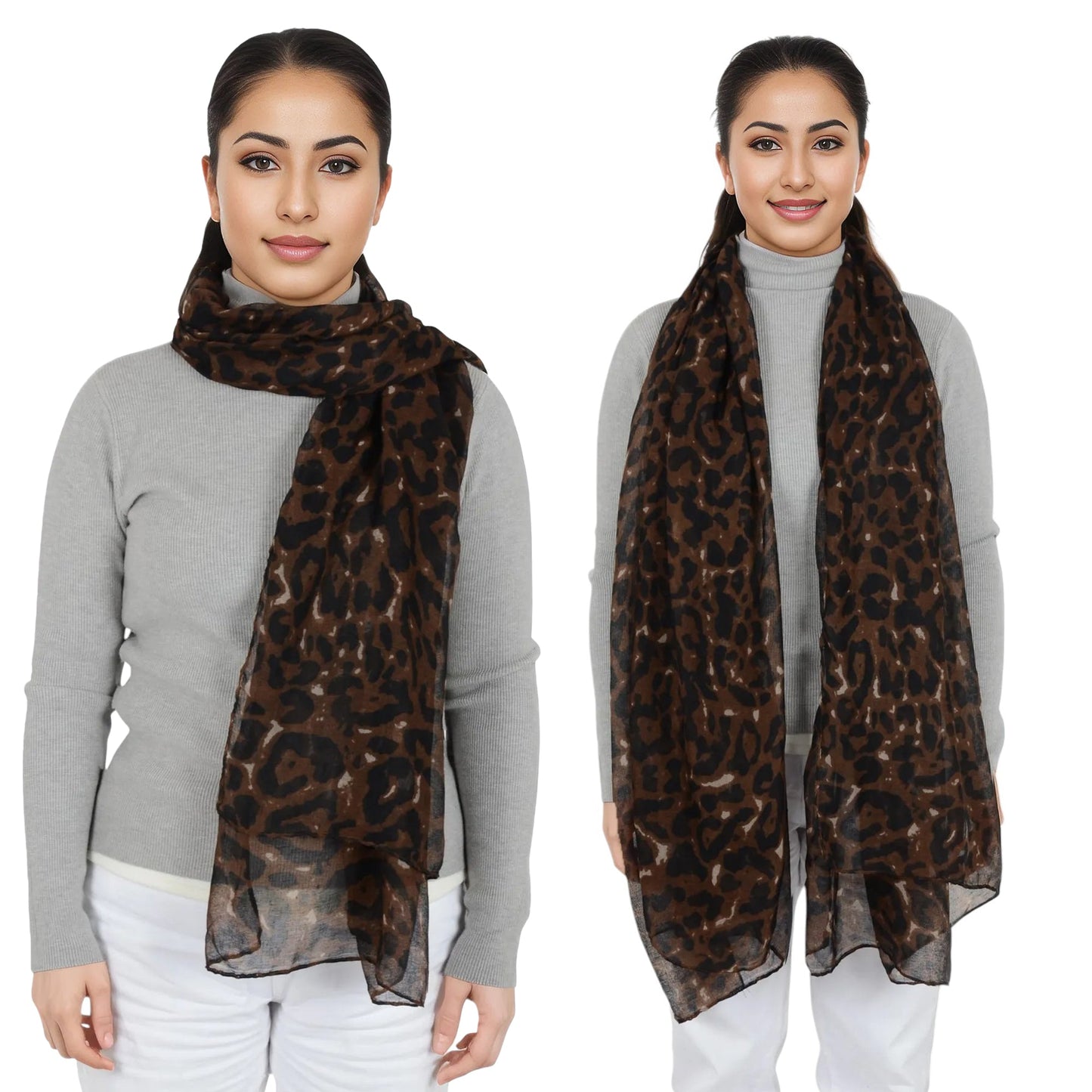 Classic Leopard Print Scarf Lightweight Shawl Wrap Head Scarves