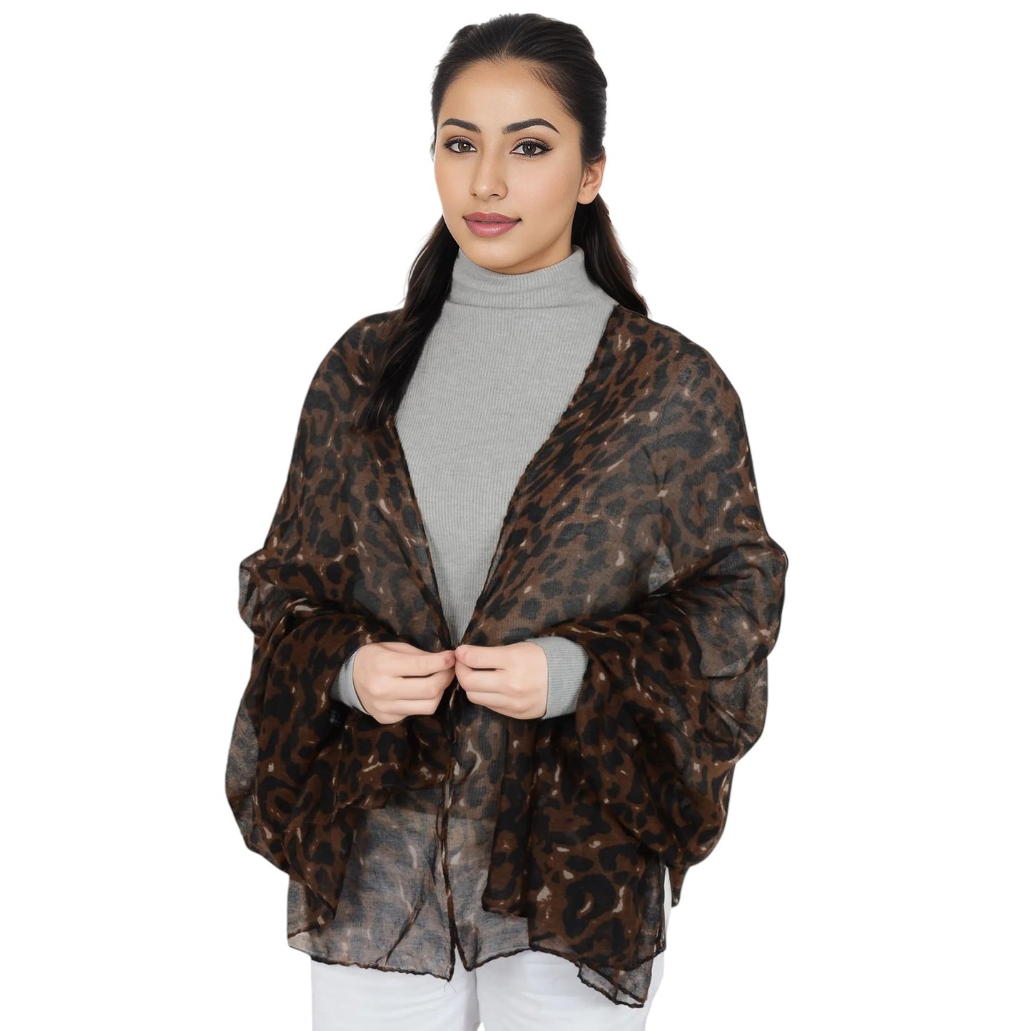 Classic Leopard Print Scarf Lightweight Shawl Wrap Head Scarves