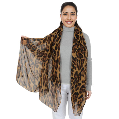 Classic Leopard Print Scarf Lightweight Shawl Wrap Head Scarves