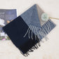 Cashmere Feel Winter Scarf Lightweight Striped Tassel Wrap Shawl Scarves for Men