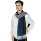 Cashmere Feel Winter Scarf Lightweight Striped Tassel Wrap Shawl Scarves for Men