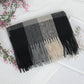 Classic Plaid Winter Scarf Soft Cashmere Feel Wrap Shawl Check Tassel Scarves for Women