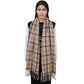 Classic Plaid Winter Scarf Soft Cashmere Feel Wrap Shawl Check Tassel Scarves for Women