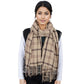 Classic Plaid Winter Scarf Soft Cashmere Feel Wrap Shawl Check Tassel Scarves for Women