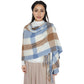 Classic Plaid Winter Scarf Soft Cashmere Feel Wrap Shawl Check Tassel Scarves for Women