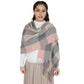 Classic Plaid Winter Scarf Soft Cashmere Feel Wrap Shawl Check Tassel Scarves for Women