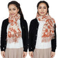Floral Print Winter Scarf Soft Cashmere Feel Fringe Shawl Wrap Scarves for Evening Dress